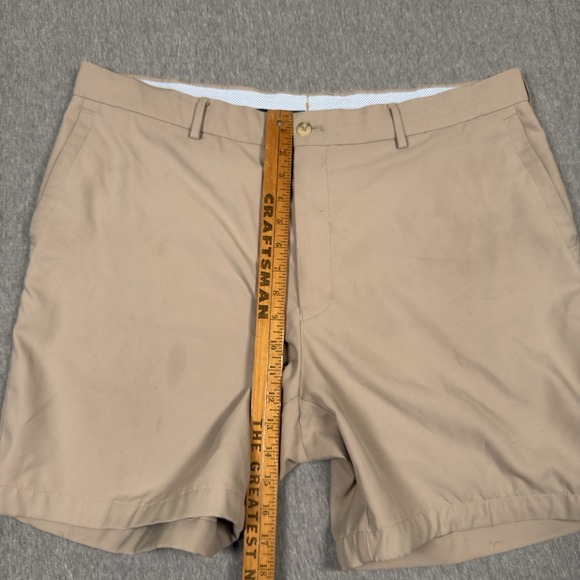 Peter Millar Shorts Mens 38x7 Beige Salem Performance Flat Front Golf High Drape - Picture 9 of 11